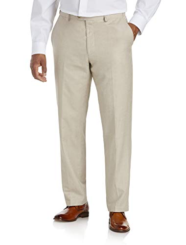Oak Hill by DXL Men's Big and Tall Linen-Blend Suit Pants Flax 46 x 30