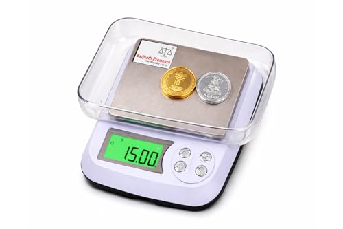Image of Baijnath Premnath DM-3 1000g (1kg) x 0.01g (10mg) Digital Jewellery Weighing Scale - Precision Scale for Gold, Silver, and Chemicals Weight - Domestic & Professional use