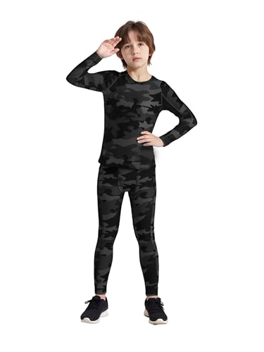 YUSHOW Boys Compression Sets Shirts & Pants Tights Quick Dry for Basketball Running Leggings Athletic Sports2