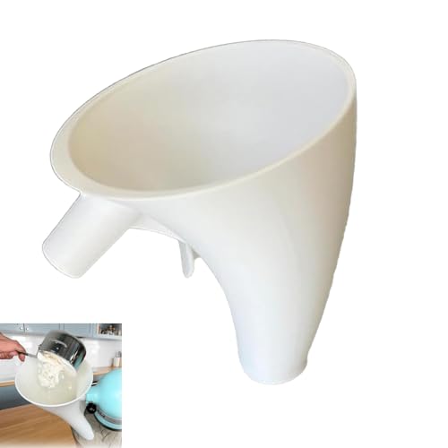 Flour Funnel for Kitchen Aid Mixer for Kitchen Aid Artisan Ksm150 5-Quart Tilt-Head Stand Mixer for Egg Liquid and Both Flour (White)