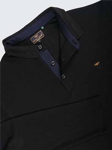 Image of STELLERS Men's Full Sleeve Polo T-Shirt | Feather Touch Feel | Odour Resistant | Wrinkle Free | Quick Dry | Stretchable | Lightweight | Anti-Static | UV Resistance | Anti-Microbial