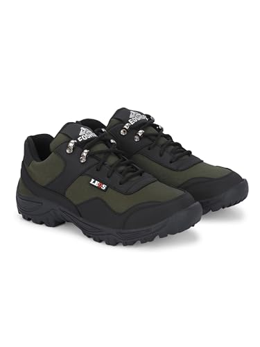 Image of Leo Men's Black Light Weight Casual Waterproof Shoes for Trekking, Hiking & Other Outdoor Activities