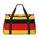 Large Travel Duffel Bag,German flag Print Men Sports Tote Gym Bag,Shoulder Weekender Handbag Overnight for Women