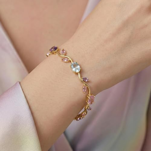 Image of MIRAYHA VIral Tulip Bracelet for Women | Bloom Floral Tulip With Crystal Stones For Women & Girls| Gift for Girlfriend & Wife|Romantic Floral Crystal | Cute Aesthetic Korean Jewellery