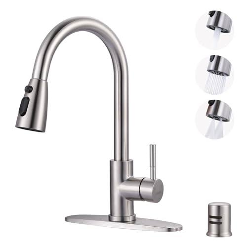 WOWOW Kitchen Faucet with Air Gap - Brushed Nickel