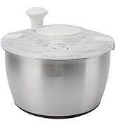 Salad Spinner 1Pcs Stainless Steel Large Capacity Double Layer Manual Salad Spinner Multifunction...
