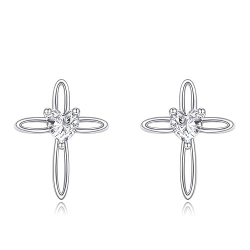 Boucles d'oreilles croix argent 925 bijoux religieux chrétiens cadeaux femmes