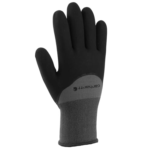 Carhartt Men's Thermal-Lined Full Coverage Nitrile Glove, Grey, Medium