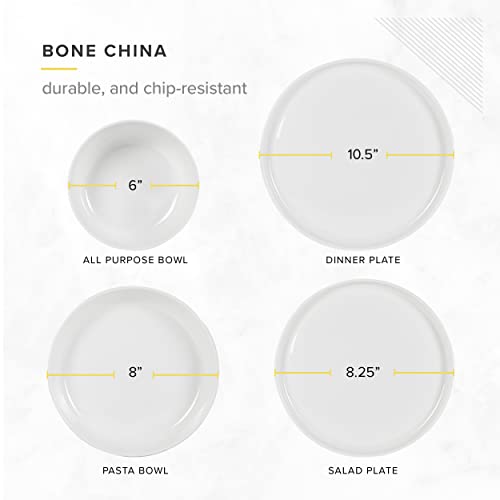 Table 12 16-Piece Natural White Coupe Dinnerware Set, Service For 4 #TOP2