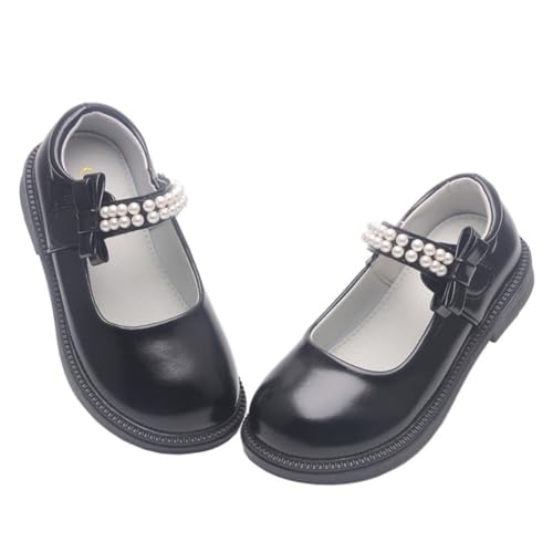 Girl's Mary Jane Dress Shoes School Uniform Oxfords Pearl Strap Flower Girl Wedding Party Flats(Toddler/Little Kid)