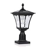 Koepom KP4301Q - Luces solares para exteriores con pantalla de cristal, negro mate