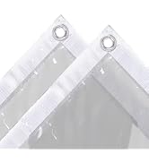 Ezcasch transparant afdekzeil, 1 x 2 m, met ingestanste ringen, pvc, 420 g/m², waterdicht dekzeil