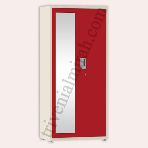 Image of Triveni Rani DARPAN Steel Almirah with Full Mirror, Bangle Drawer & Locker | 10-Year Guarantee on Paint & Lock| 5 Hangers | Powder Coated Finish