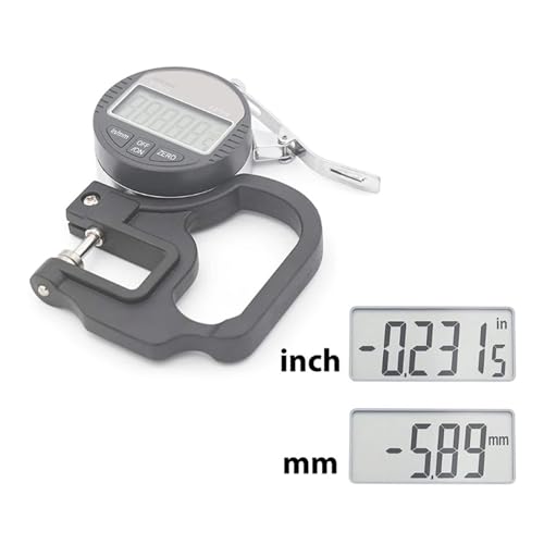 Calibrador digital de espesores de 0,4 pulgadas / 10 mm, resolución de 0,0005 pulgadas / 0,01 mm, para papel, película, tela y cinta miniatura 3