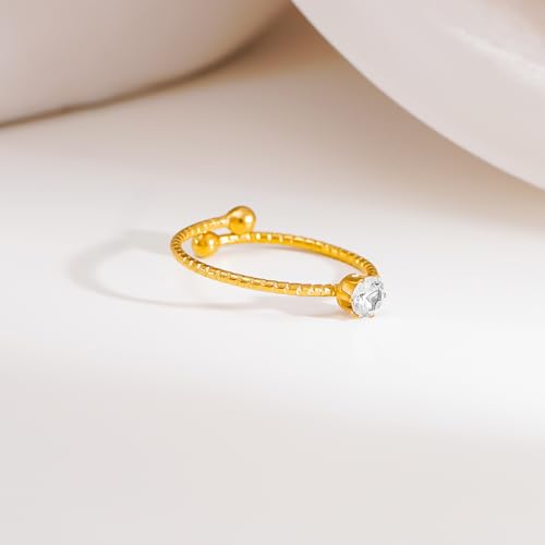 Image of Rubans Demi Fine Stainless Steel Finger Ring Minimal Gift for Women & Girls