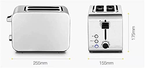XTZJ Toaster 2 Scheibe extra breiter Schlitz, Edelstahl-Brot-Toaster, 7 Farbeinstellungen LED-Anzeigen-Leuchten 750W mit… – Bild 3