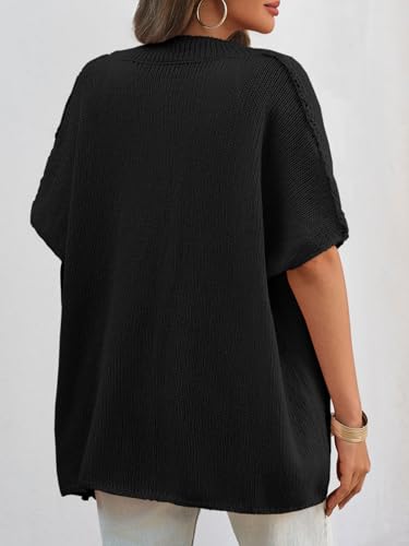 Image of Saodimallsu Womens Short Sleeve Cardigan Sweaters Button Down Lightweight Knit Cardigans