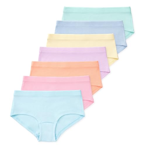 Lucky & Me Maddie Girls GOTS Organic Cotton Boyshorts (7-Pack) - Rainbow Mist 9/10