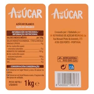 Azúcar blanco Hacendado Paquete 1 kg Pack 2