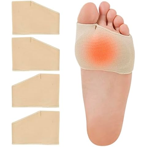 ViveSole Metatarsal Foot Pad For Women & Men (4 Pcs) - Ball of Foot Cushions For Metatarsalgia Pain Relief, Sesamoiditis, Mortons Neuroma - Forefoot Sleeve for Calluses, Corns, Bunions With Gel Insert Cover