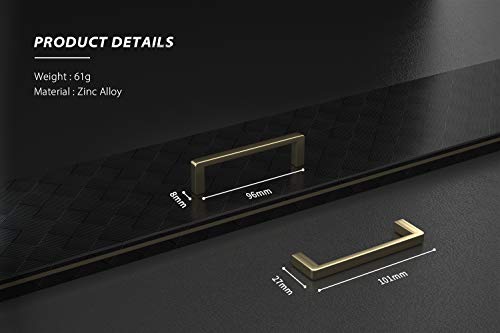 Image of 5PCS 96mm Cabinet Wardrobe Handles with Screws Zinc Alloy Kitchen Cupboard Handle Pull Handle Door Handle Set for Kitchen Drawer Bedroom Furniture (5, 96mm)