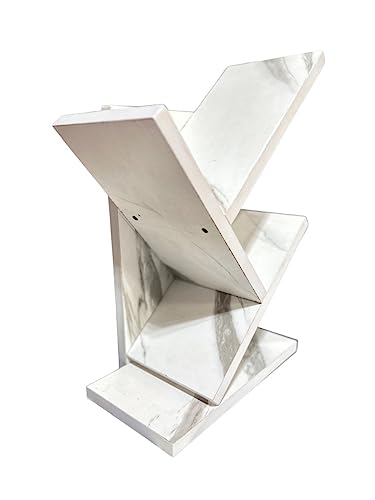 Image of Engineered Wood Bookshelf Multipurpose Home Decor Storage Rack Bookcase Showcase Organizer for Living Room Kitchen (Square 6 Shelf Bookrack) (3 Tier White)
