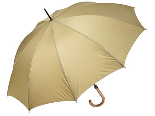 WAKAO クラシックスタイル 10本骨 メンズ長傘 親骨65cm 雨傘 高密度 超撥水 日本製 (ベージュ)