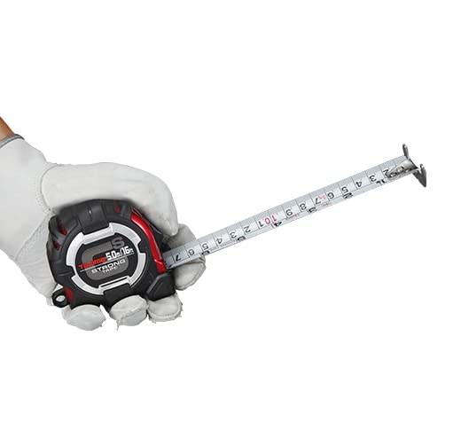 TAJIMA GS-Lock - Cinta métrica de 5 m x 2,5 cm con clip compatible y gancho magnético con cuernos, GS-MC165MBW