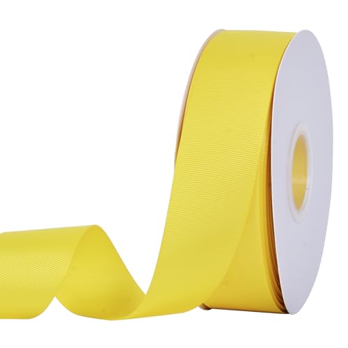 YAMA Yellow Grosgrain Ribbon 1-1/2 Inch Continuous 50 Yards