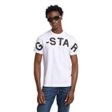 g-star elwood embro Gerippter Ausschnitt G-Star Herren Embro Print T-Shirt, Weiß (White D25533-C336-110), L
