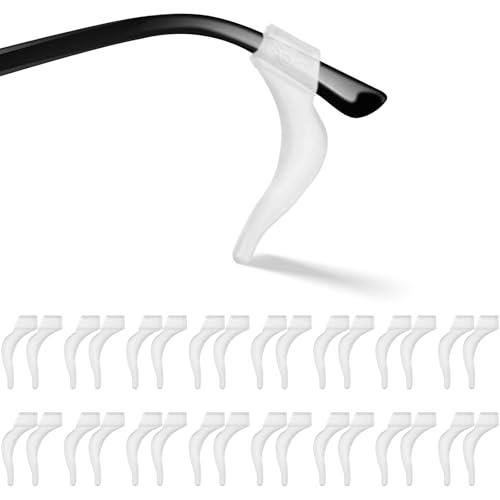Qufiiry 16 Paires Retenues de Lunettes en Silicone, Lunettes Porte-lunettes Anti-dérapant, Crochets d'oreille pour Lunettes, Support de Lunettes Antidérapant...