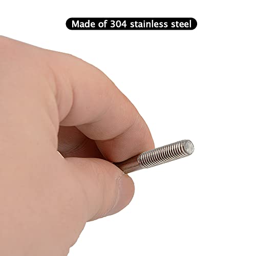 Mairuker Double Ended Stud Screws,M6X60Mm 304 Stainless Steel Push Road Double End Threaded Stud Screw Bolt For House Maintenance - 15Pcs #TOP2