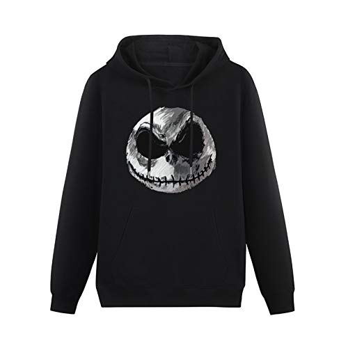 HANXI Jack Skellington Hoody Unisex Ptinted Hoodies Long Sleeve Men's Hooded with Pocket Black L