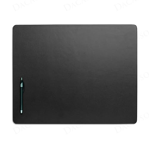 Dacasso Classic Black Leather 20" x 16" Luxury Conference Table Pad - Leather Desk Blotter for Writing - Boardroom Organization & Executive Desk Decor