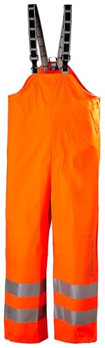 Helly-Hansen Workwear Alta Waterproof Hi-Vis Bib Overalls for Men - Durable Lightweight Polyurethane-Coated Polyester
