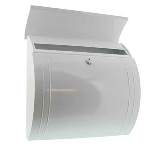 Burg-Wächter brievenbus met openingsstop, A4-inworp-formaat, EU-norm EN 13724, verzinkt staal, Modena 857 W, wit - Afbeelding 4