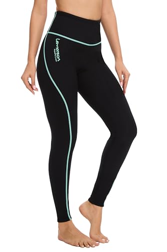 Lemorecn Wetsuit Pants Women 2mm, Super Stretch Neoprene Women’s Wetsuit Pants for Diving Surfing Swimming Snorkeling Scuba Kayaking Water Sports(1023green-XL)