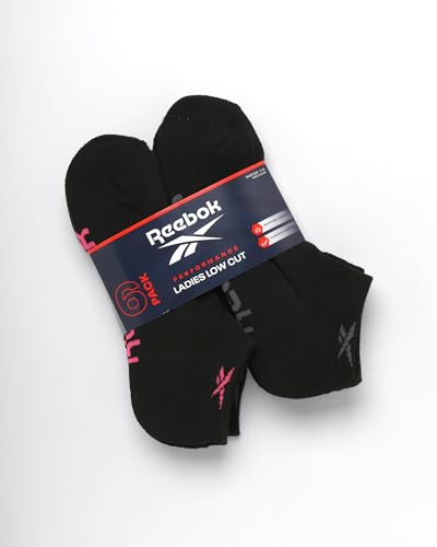 Image of Reebok Womens No Show Socks Moisture Wicking Cushioned Low Cut Socks 6 Pack