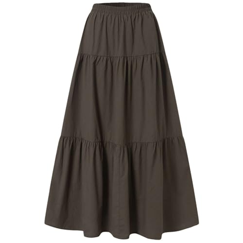Jupe d'été à volants marron XXXXL : ne souffrez plus de la chaleur en été