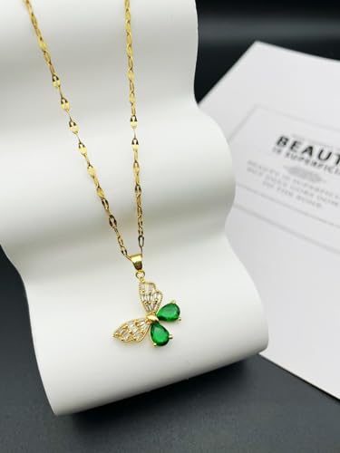 Gold Butterfly Necklace for Women - Dainty Gold Pendant Necklaces Cubic Zirconia Necklace, Butterfly Jewelry Gifts for Women, Teen Girls 5