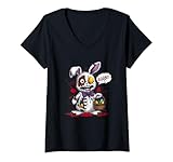 Photo Gallery donna zombie evil easter bunny egg basket horror spaventoso giorno di pasqua maglietta con collo a v Photo Gallery donna zombie evil easter bunny egg basket horror spaventoso giorno di pasqua maglietta con collo a v