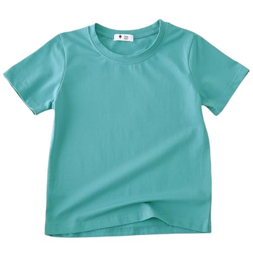 Image of KISBINI Little Girls Boys Short Sleeve T-Shirt Cotton Solid Tees for Toddlers