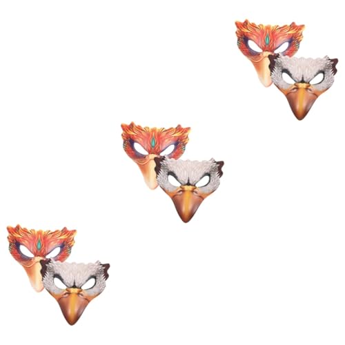 Masque oiseau Halloween blanc en lot de 6 pour vos soirées à thème