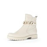 Gabor Damen Biker Boots, Frauen Stiefeletten,Wechselfußbett,Komfortable Mehrweite (H),halbstiefel,beige(FL/goldmatt),39 EU / 6 UK
