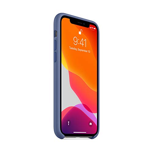 Image of Apple iPhone 11 Pro Linen Blue Silicone Case - Slim Fit, Wireless Charging Compatible