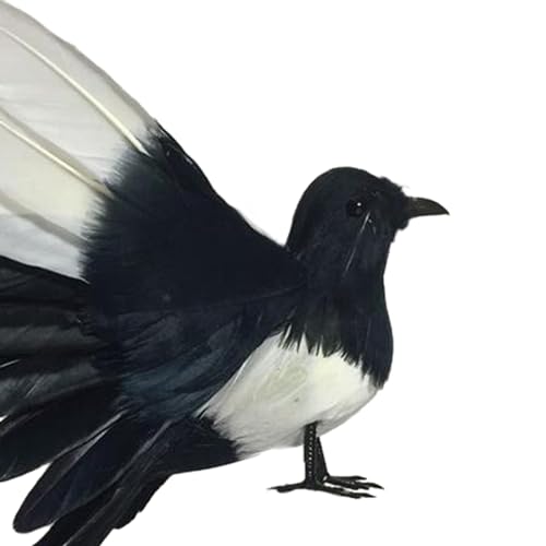 Pie artificielle décorative oiseau modèle ailes déployées 18 cm - 3