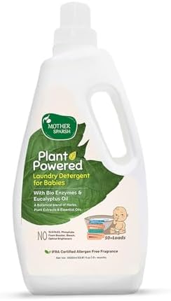Mother Sparsh Baby Laundry Liquid Detergent (Powered by Plants) with Bio - Enzymes and Eucalyptus Oil, 1l