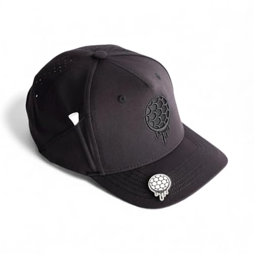 BONK Golf Youth Snapbacks Golf Hats Tee Holder with Tees & Bill Magnet with Ball Marker 100% Custom Made - Twilight Black