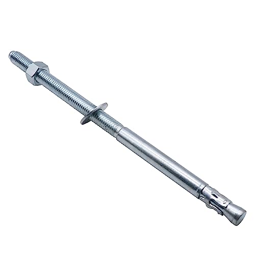 1/2 Concrete Anchors, 1/2 Wedge Anchors Bolts, 10" L, 2 Pcs