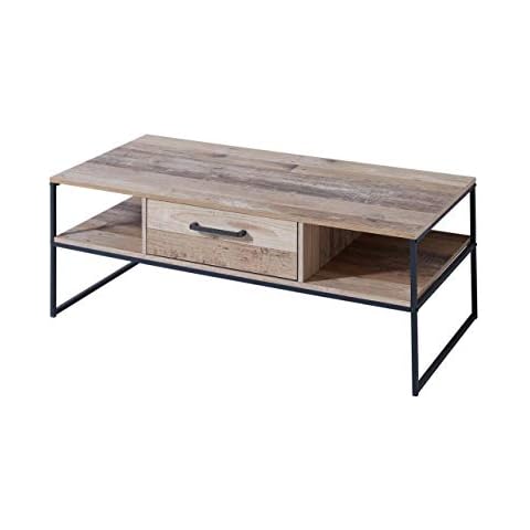 Stella Trading ROOF Vintage Couchtisch in Used Style Optik - hochwertiger Retro Sofatisch Cover